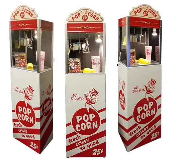 Antique White and Red Nostalgia Vintage Look Tall Movie Theater Popcorn Machine